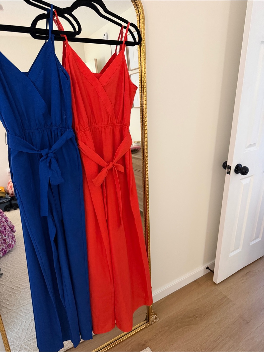 Jumpsuits (2) with belt waist